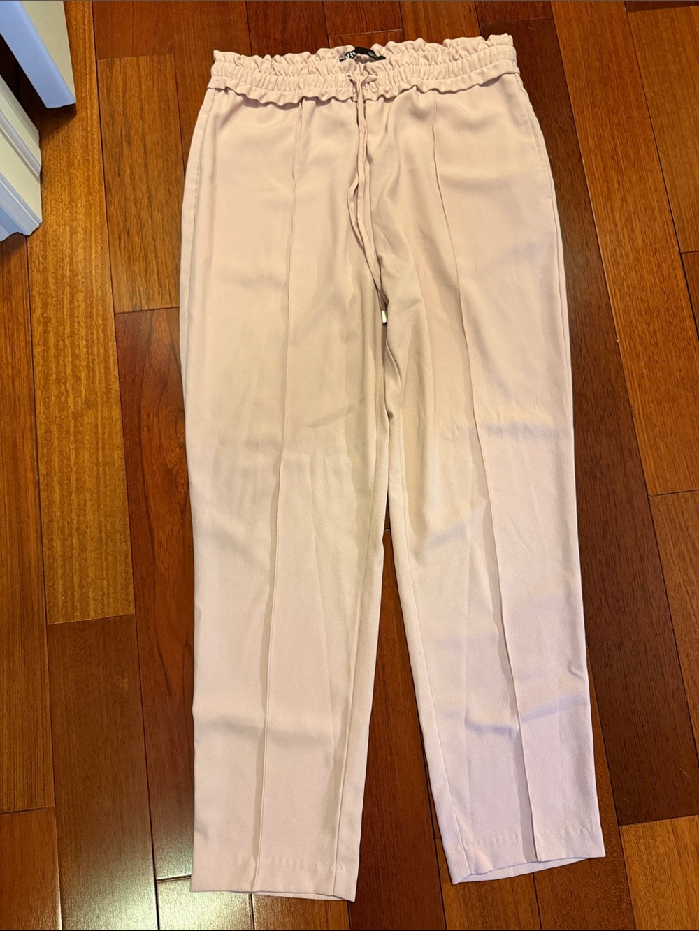 Zara Blush Pink Paperbag Waist Chinos